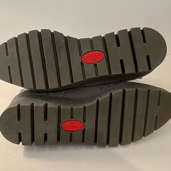 AK Anne Klein IFLEX Gray Sock Knit Zip Ankle Boots Wedge Heels Women's Size 11M - Picture 14 of 16